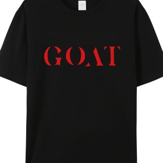 Fashionable red letter GONT printed men's short sleeve T-shirt, American fashion spring and summer men's round neck casual tops