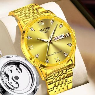 Imported calendar simple tourbillon hollow men's watch luminous waterproof